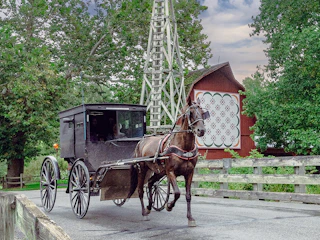 Photo of Amish Buggy Bonneyville Mill